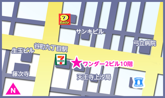 谷九店地図